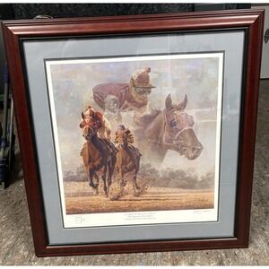 Fred Stone Seabiscuit War Admiral 1938 Red Pollard Cherry Frame Print 351/1500